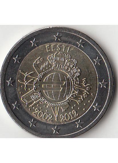 2012 - 2 Euro ESTONIA 10º anniversario dell'euro Fdc